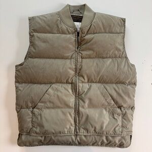 Vintage 90s Eddie Bauer Tan Channel Goose Down Puffer Vest Mens Size Medium